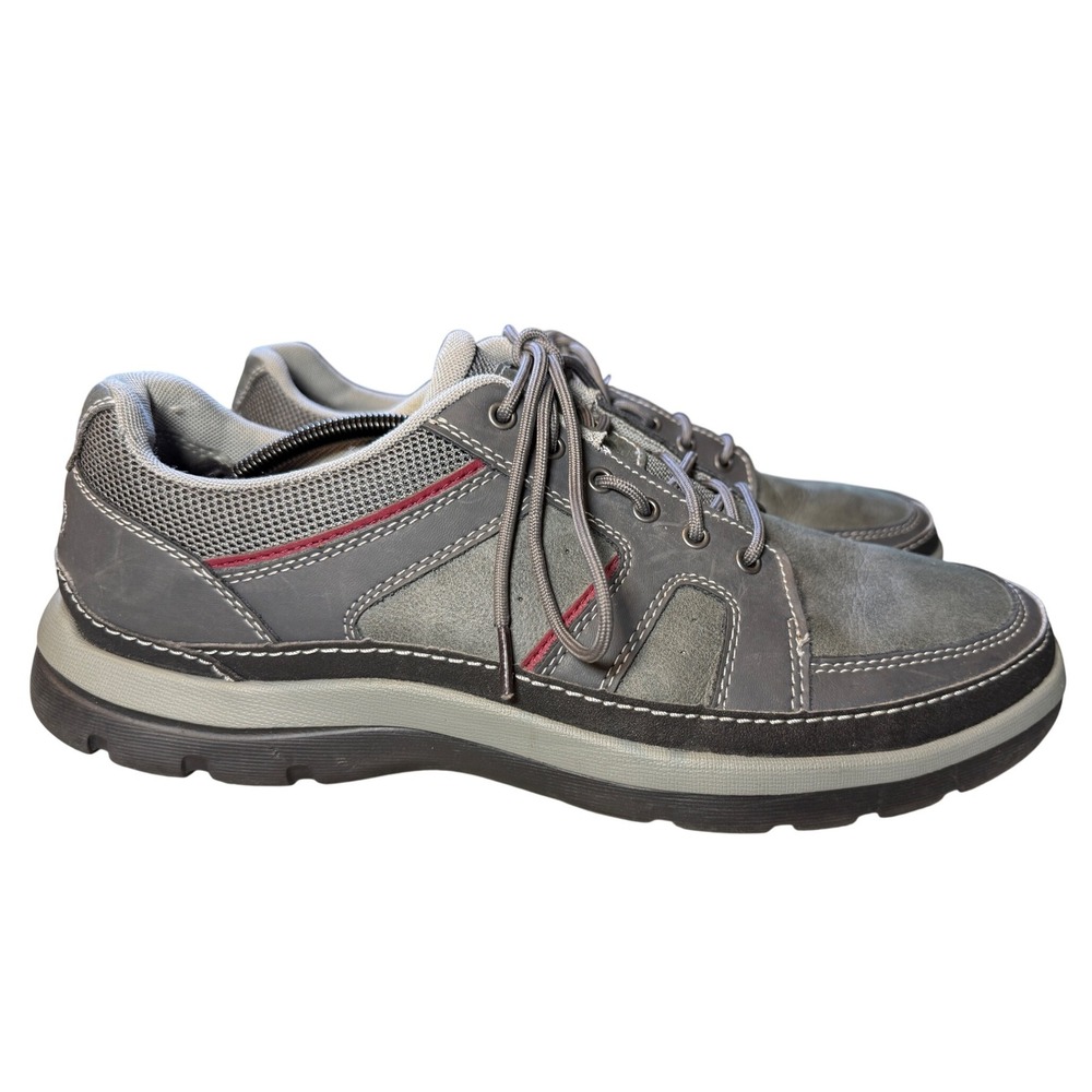 Rockport Men's Gray Leather Lace Up Comfort Walking Shoes‎ Size 13 Lightweight